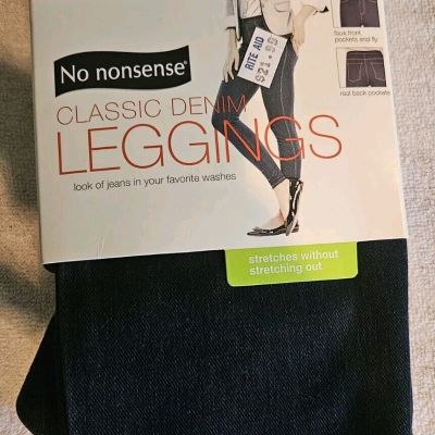 BRAND NEW  NO NONSENSE CLASSIC DEMIN  LEGGINGS in a  DARK BLUE DEMIN COLOR